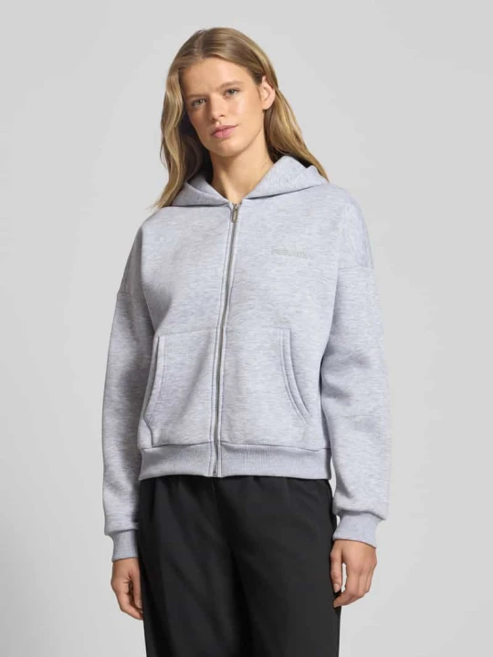 Zdjęcie produktu Bluza rozpinana oversized z kapturem REVIEW Jasnoszary melanż