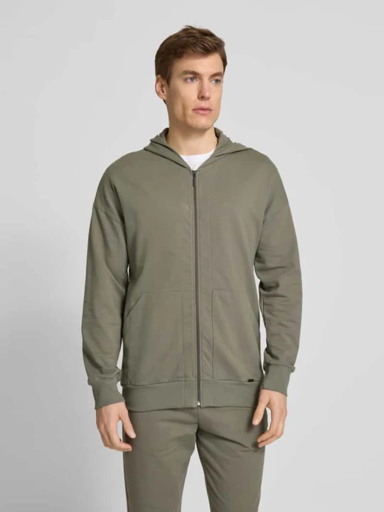 Zdjęcie produktu Bluza rozpinana z aplikacją z logo Hanro Khaki