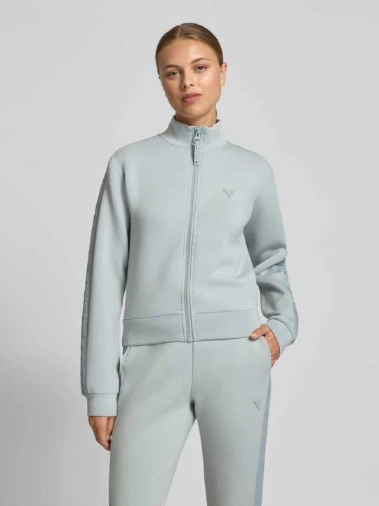 Zdjęcie produktu Bluza rozpinana z aplikacją z logo model ‘NEW ALLIE’ Guess Średnioszary