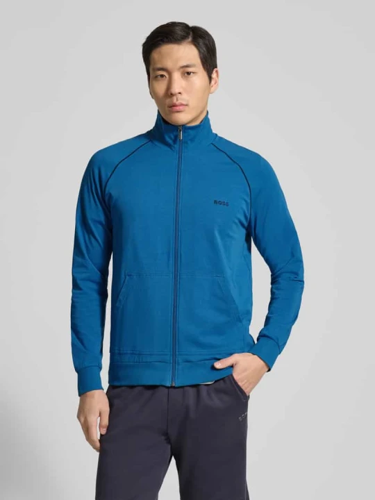 Zdjęcie produktu Bluza rozpinana z bawełnianej mieszanki w kroju regular fit model 'Mix&Match' Boss Niebieski