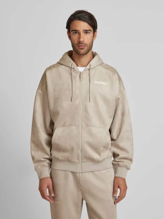 Zdjęcie produktu Bluza rozpinana z detalem z logo model ‘DARIL’ Guess Beżowy