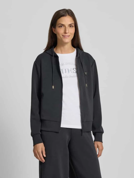 Zdjęcie produktu Bluza rozpinana z detalem z logo model ‘OLYMPE’ Guess Czarny