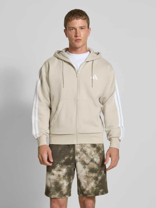 Zdjęcie produktu Bluza rozpinana z kapturem i kieszenią kangurką Adidas Piaskowy