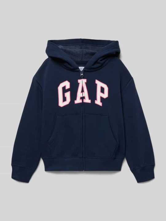 Zdjęcie produktu Bluza rozpinana z kapturem i logo GAP Granatowy