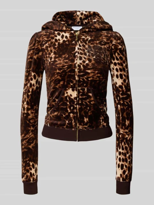 Zdjęcie produktu Bluza rozpinana z mieszanka bawełny i wiskozy Juicy Couture Średniobrązowy