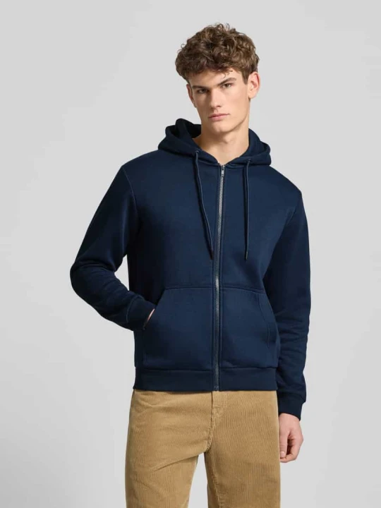Zdjęcie produktu Bluza rozpinana z kapturem model ‘BRADLEY’ Jack&Jones Ciemnoniebieski