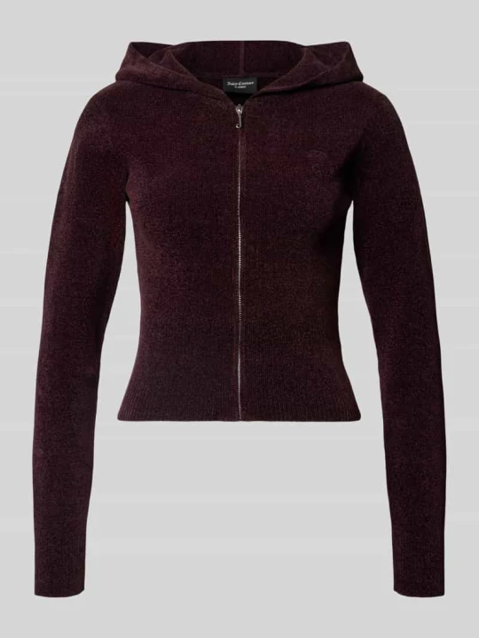Zdjęcie produktu Bluza rozpinana z kapturem model 'MAYA KNIT HOODIE' Juicy Couture Ciemnoczerwony