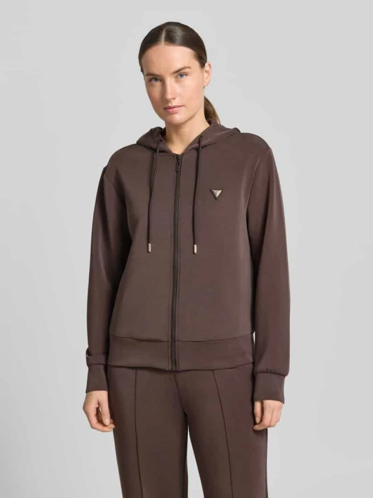 Zdjęcie produktu Bluza rozpinana z kapturem model 'OLYMPE' Guess Czekoladowy