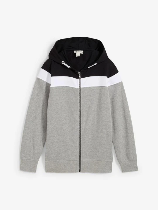 Zdjęcie produktu Bluza rozpinana z kapturem z miękkiej mieszanki bawełny BonPrix czarny