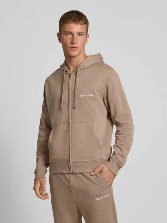 Zdjęcie produktu Bluza rozpinana z kieszenią kangurką i zamkiem błyskawicznym Jack&Jones Beżowy