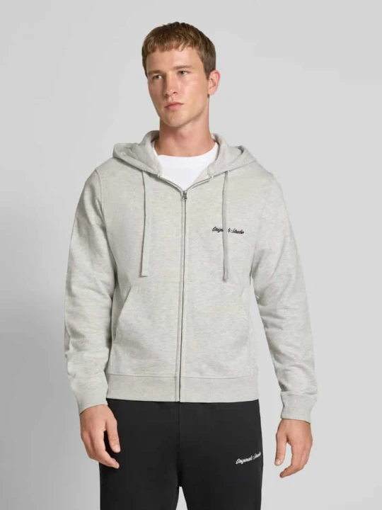 Zdjęcie produktu Bluza rozpinana z kieszenią kangurką i zamkiem błyskawicznym Jack&Jones Złamany biały melanż