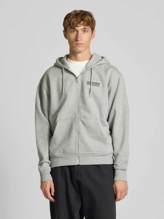 Zdjęcie produktu Bluza rozpinana z kieszenią kangurką model ‘BOLIVAR’ Dickies Jasnoszary melanż