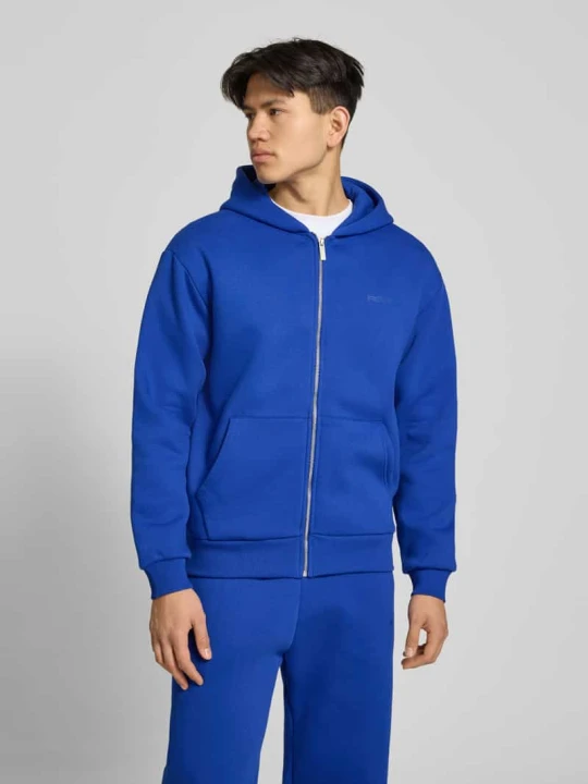 Zdjęcie produktu Bluza rozpinana z kieszenią kangurka REVIEW Królewski niebieski