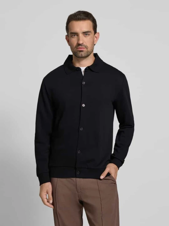 Zdjęcie produktu Bluza rozpinana o kroju regular fit z mieszanki bawełny lindbergh Czarny