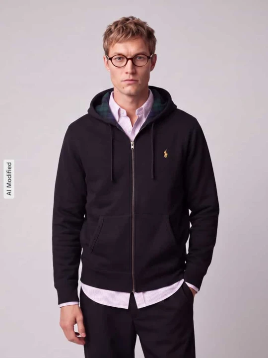 Zdjęcie produktu Bluza rozpinana z kontrastową podszewką na kołnierzu Polo Ralph Lauren Czarny