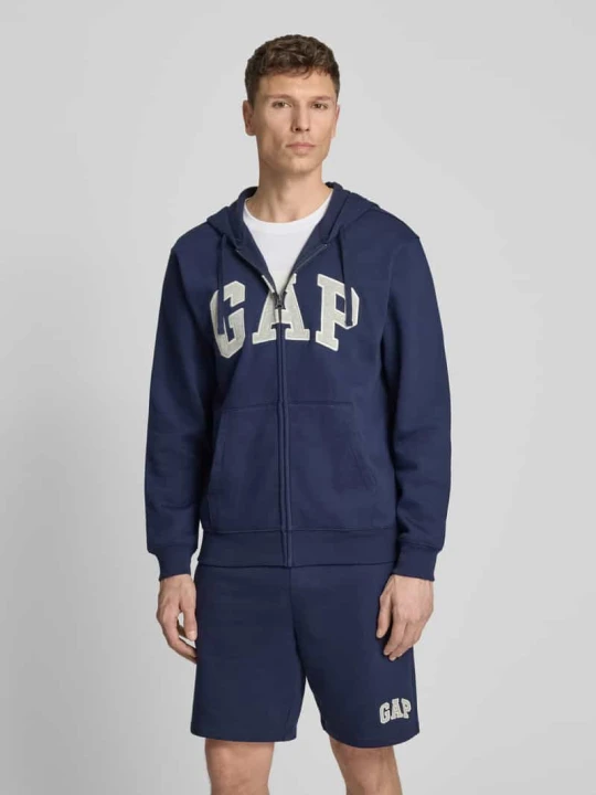 Zdjęcie produktu Bluza rozpinana z logo i kieszenią kangurka GAP Granatowy