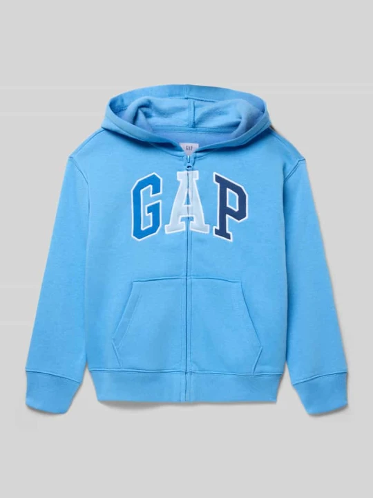 Zdjęcie produktu Bluza rozpinana z logo i kieszenią kangurka GAP Turkusowy