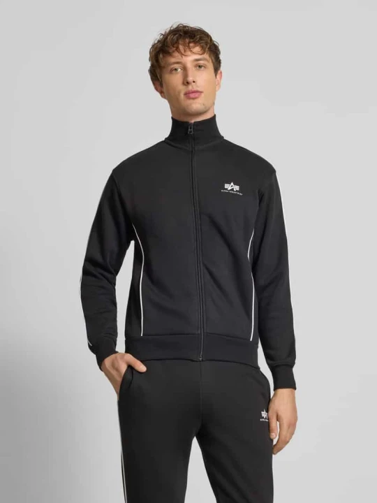 Zdjęcie produktu Bluza rozpinana z logo i stójką Alpha Industries Czarny