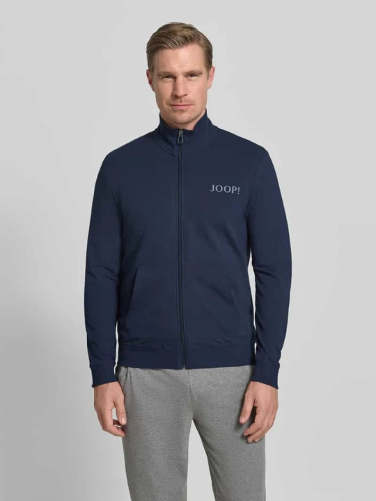 Zdjęcie produktu Bluza rozpinana z logo i stójką JOOP! Granatowy