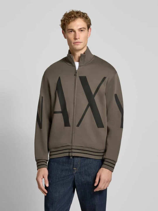 Zdjęcie produktu Bluza rozpinana z mieszanka bawełny Armani Exchange Piaskowy