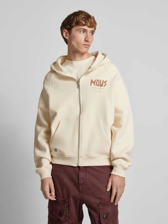 Zdjęcie produktu Bluza rozpinana z nadrukami z logo i motywem model ‘Ancient Love Story’ PEQUS Piaskowy