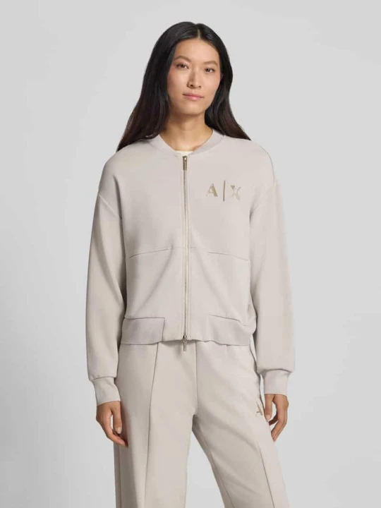 Zdjęcie produktu Bluza rozpinana z nadrukiem z logo Armani Exchange Beżowy