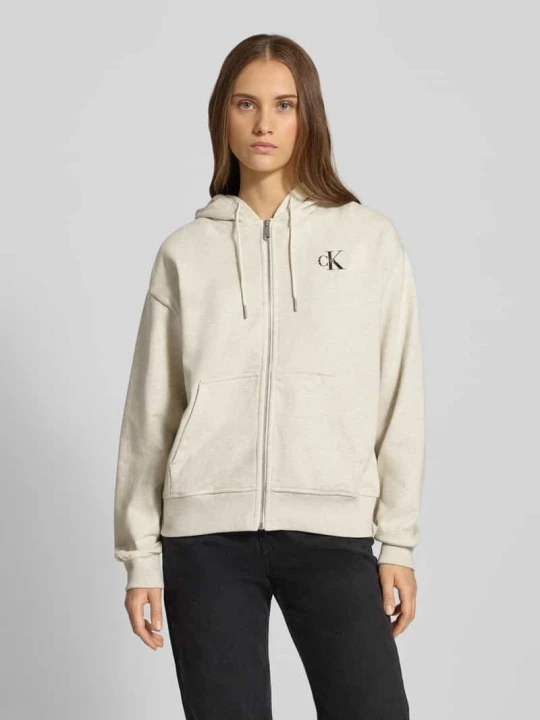 Zdjęcie produktu Bluza rozpinana z nadrukiem z logo Calvin Klein Jeans Écru