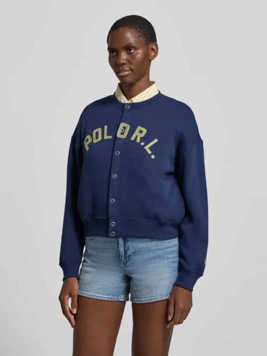 Zdjęcie produktu Bluza rozpinana z nadrukiem z logo i listwą guzikową Polo Ralph Lauren Granatowy