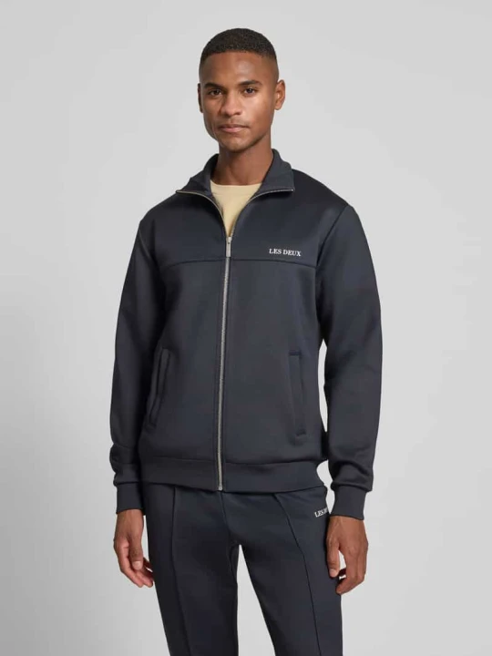 Zdjęcie produktu Bluza rozpinana z nadrukiem z logo model ‘Ballier’ Les Deux Granatowy