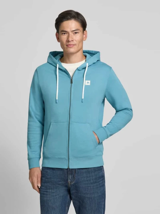 Zdjęcie produktu Bluza rozpinana z naszywką z logo i kieszenią kangurka Scotch & Soda Błękitny