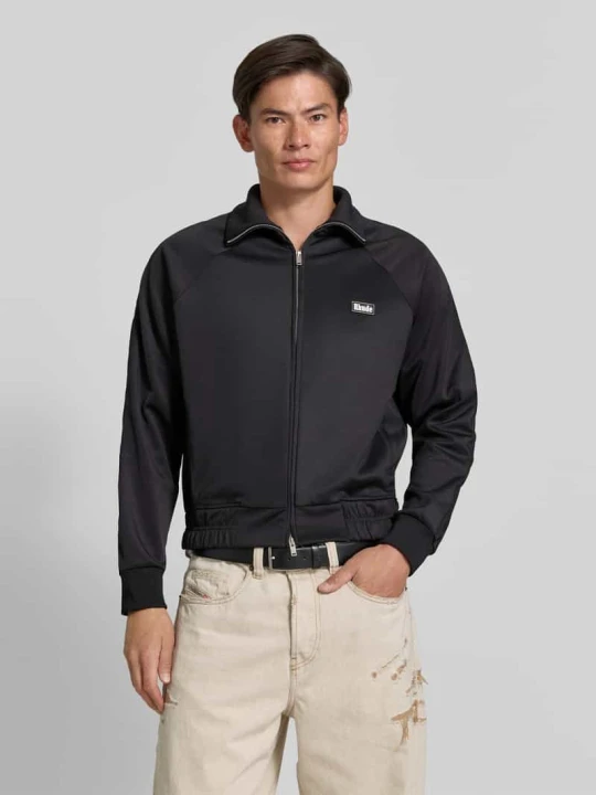 Zdjęcie produktu Bluza rozpinana z naszywką z logo model 'MADERA' Rhude Czarny