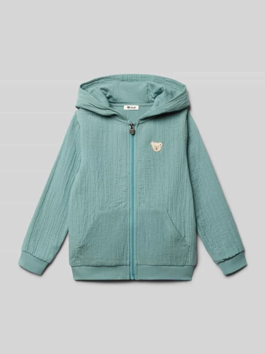 Zdjęcie produktu Bluza rozpinana z naszywką z logo Steiff Lazurowy