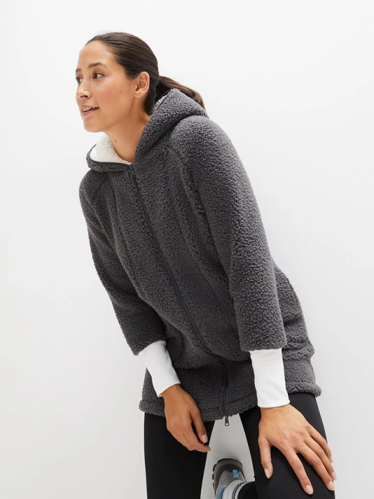 Zdjęcie produktu Bluza rozpinana z polaru baranka BonPrix szary