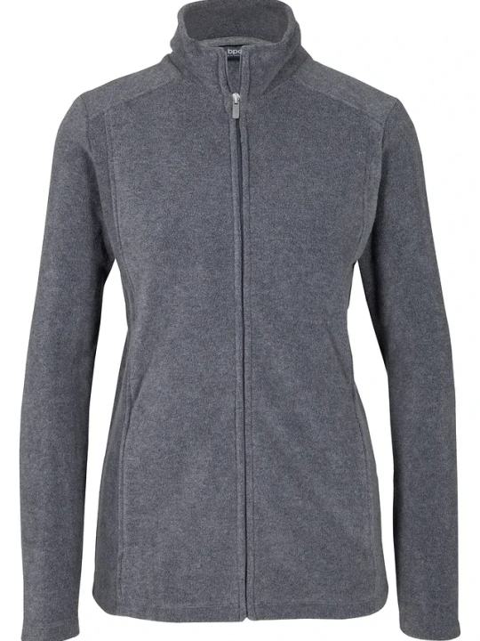 Zdjęcie produktu Bluza rozpinana z polaru ze stójką BonPrix szary