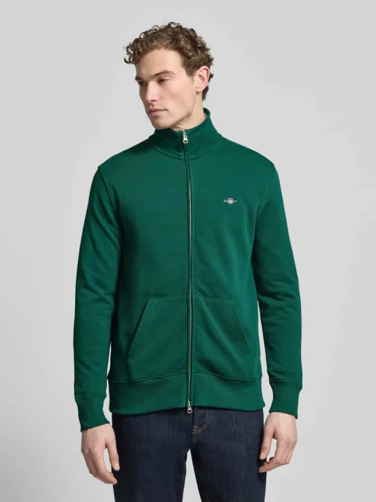 Zdjęcie produktu Bluza rozpinana z naszywką z logo Gant Ciemnozielony