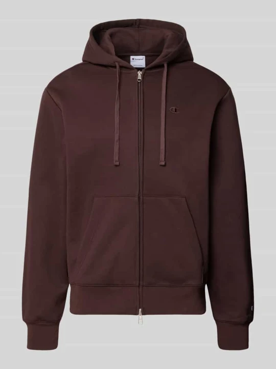 Zdjęcie produktu Bluza rozpinana z wyhaftowanym logo i kieszenią kangurka Champion Czekoladowy