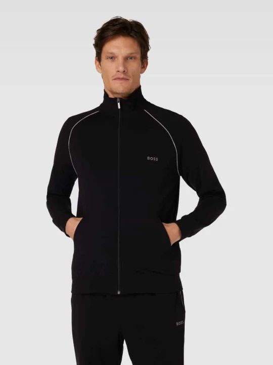 Zdjęcie produktu Bluza rozpinana z wyhaftowanym logo model ‘Mix&Match’ Boss Czarny