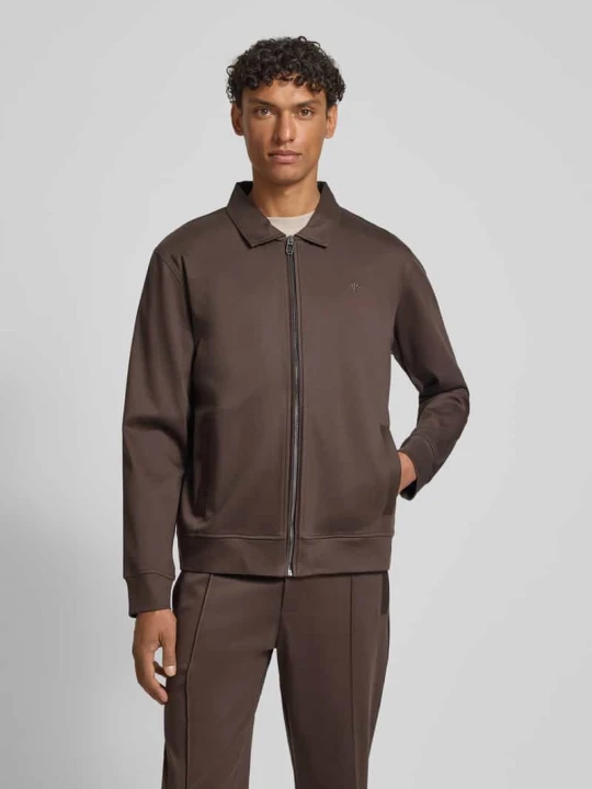 Zdjęcie produktu Bluza rozpinana z wyhaftowanym logo model 'Ricardio' JOOP! Czekoladowy