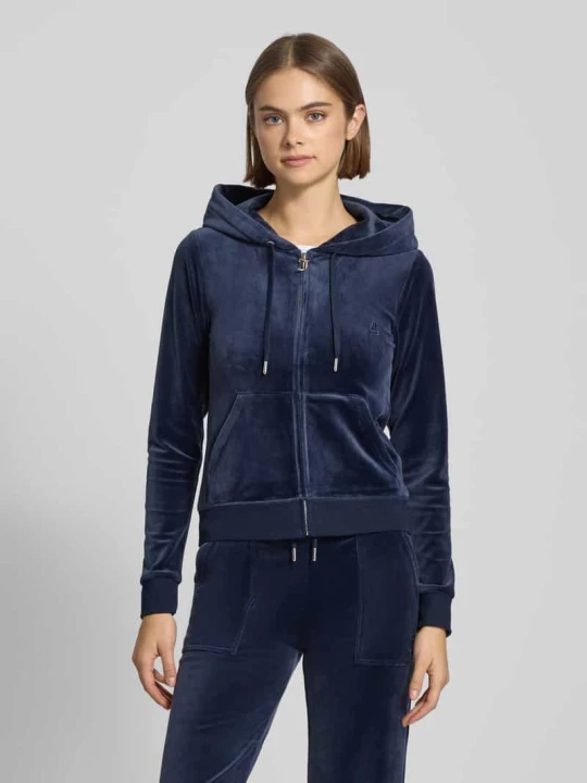 Zdjęcie produktu Bluza rozpinana z wyhaftowanym logo model ‘ROBERTSON’ Juicy Couture Ciemnoniebieski