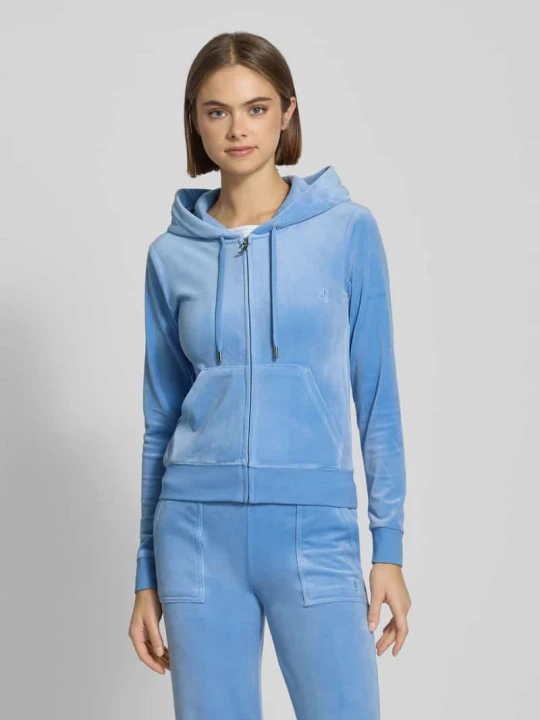 Zdjęcie produktu Bluza rozpinana z wyhaftowanym logo model ‘ROBERTSON’ Juicy Couture Jasnoniebieski
