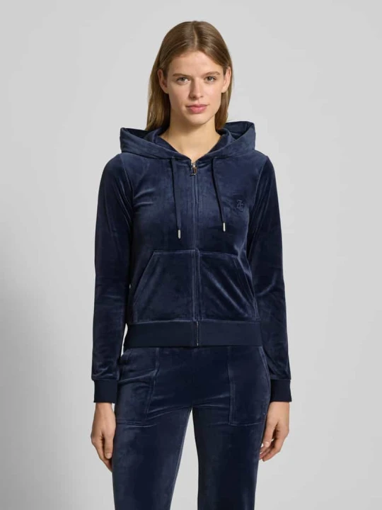 Zdjęcie produktu Bluza rozpinana z wyhaftowanym logo model „ROBERTSON” Juicy Couture Ciemnoniebieski