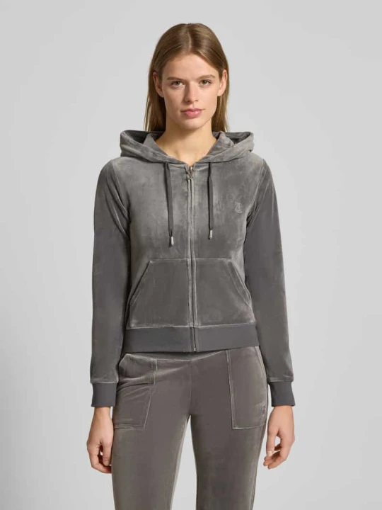 Zdjęcie produktu Bluza rozpinana z wyhaftowanym logo model „ROBERTSON” Juicy Couture Średnioszary