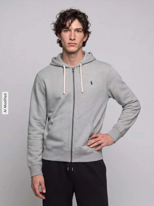 Zdjęcie produktu Bluza rozpinana z wyhaftowanym logo Polo Ralph Lauren Jasnoszary melanż