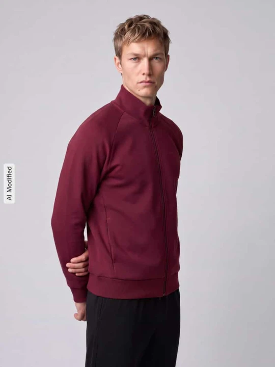 Zdjęcie produktu Bluza rozpinana z wytłoczonym logo Boss Bordowy