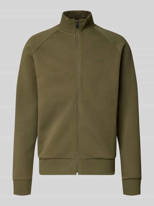 Zdjęcie produktu Bluza rozpinana z wytłoczonym logo Boss Ciemnozielony