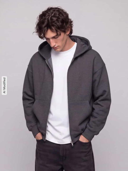 Zdjęcie produktu Bluza rozpinana o kroju boxy fit z mieszanki bawełny model 'GOYLE' Only & Sons Ciemnoszary melanż