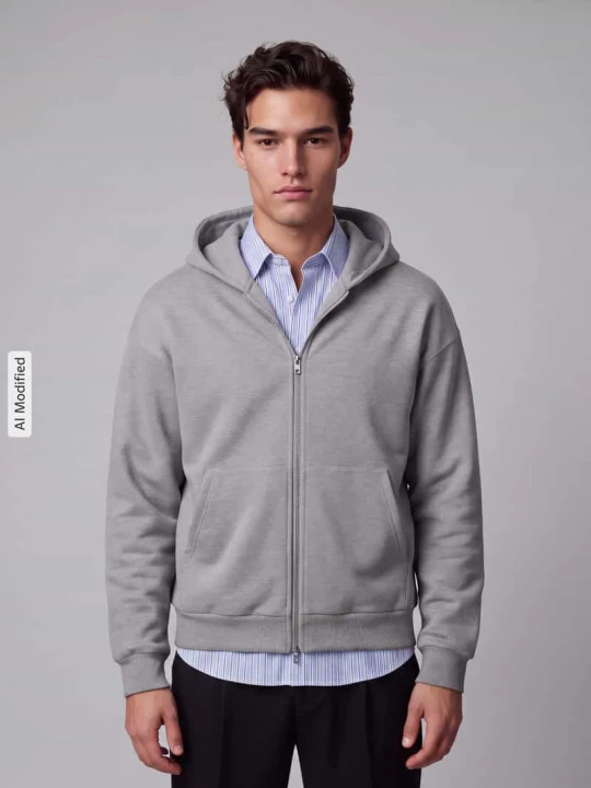 Zdjęcie produktu Bluza rozpinana o kroju boxy fit z mieszanki bawełny model 'GOYLE' Only & Sons Średnioszary melanż