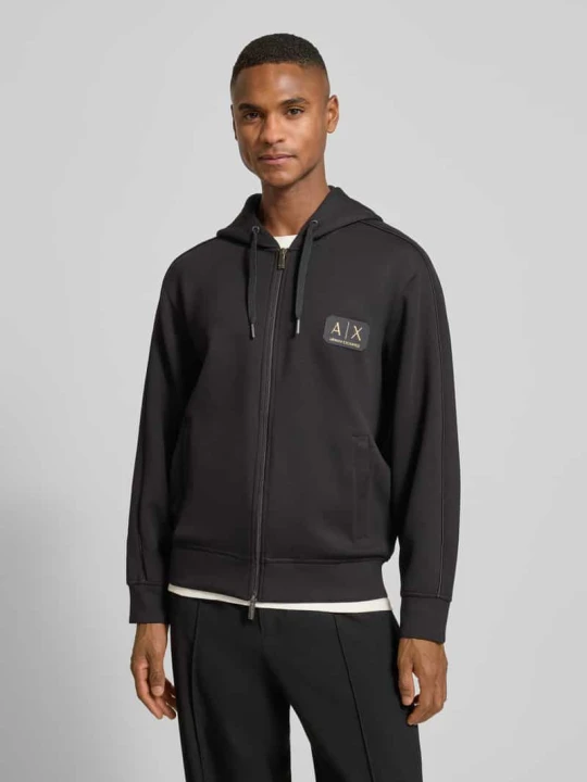 Zdjęcie produktu Bluza rozpinana z zamkiem błyskawicznym dwustronnym Armani Exchange Czarny