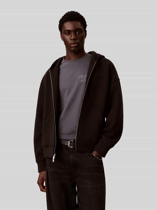 Zdjęcie produktu Bluza rozpinana z zamkiem błyskawicznym dwustronnym Calvin Klein Czarny