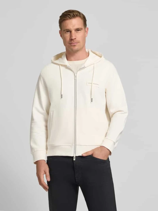 Zdjęcie produktu Bluza rozpinana z zamkiem błyskawicznym dwustronnym model 'FELPA' Armani Exchange Złamany biały